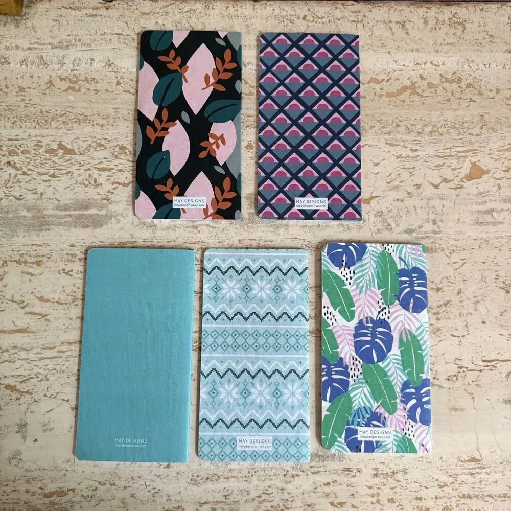 Five May Designs “skinny”notebooks- blue and green tones Travelers notebook, jou